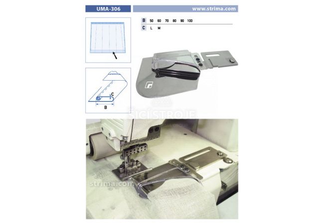 Zakladač speciální pro šicí stroje UMA-306 100 M