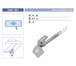 Lemovač skládající napůl pro šicí stroje UMA-402 25/12,5 M