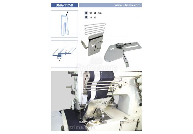 Zakladač speciální pro šicí stroje UMA-117-K 50-70/12