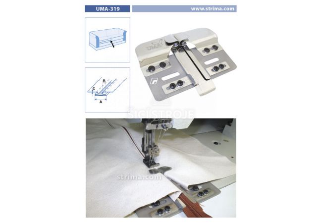 Zakladač pro dvojjehlové šicí stroje UMA-319 30/15 M