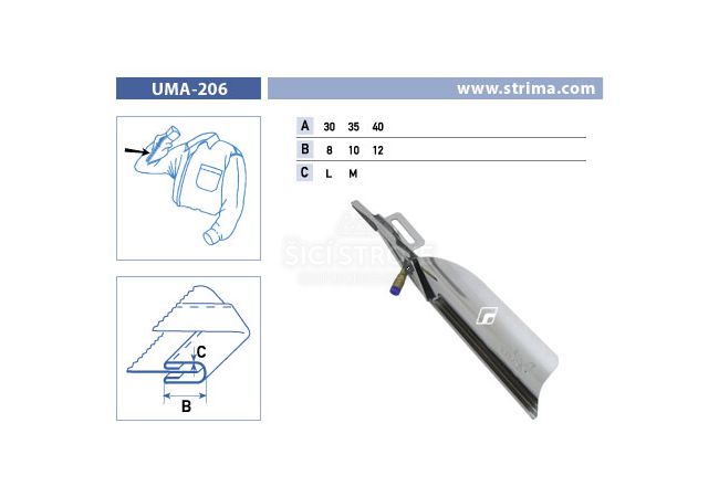 Zakladač pro šicí stroje UMA-206 30/8 M