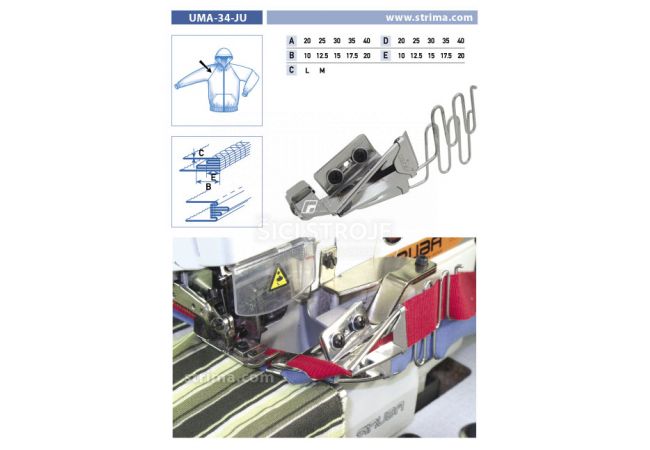 Zakladač výpustků pro šicí stroje UMA-34-JU 20/10x25/12,5 M