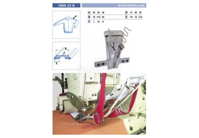 Zakladač speciální pro šicí stroje UMA-23-B 30/15x15/7,5 M