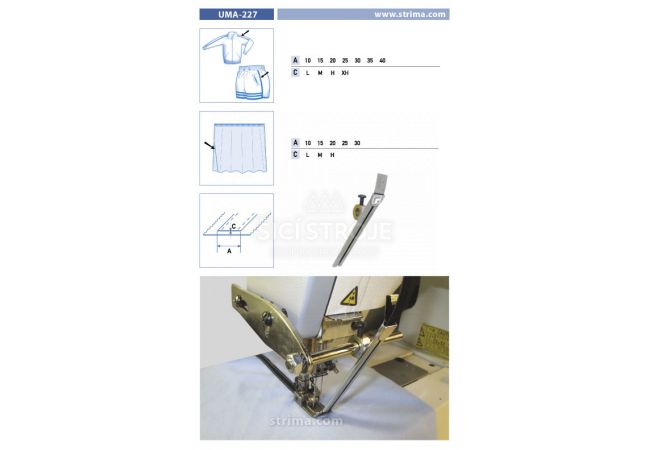 Zakladač speciální pro šicí stroje UMA-227 10 M