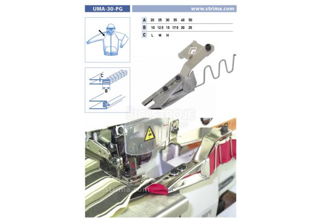 Zakladač výpustků pro šicí stroje UMA-30-PG 50/25 M