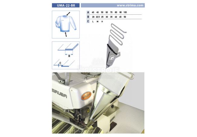 Zakladač výpustků pro šicí stroje UMA-22-BR 45/22,5 M