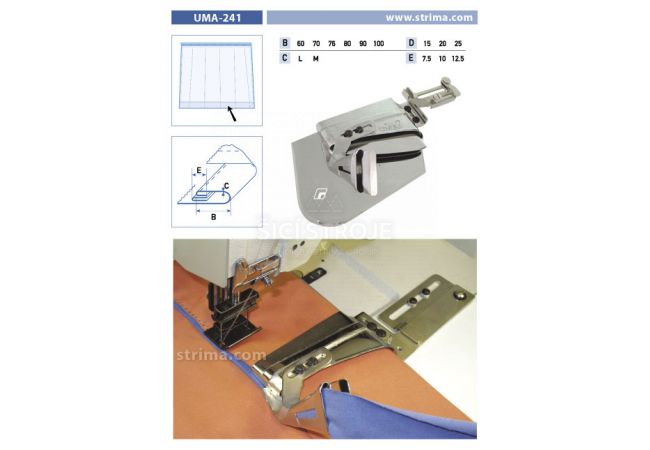 Zakladač pro dvojjehlové šicí stroje UMA-241 76x25/12,5 M