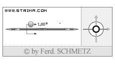 Strojové jehly pro průmyslové šicí stroje Schmetz 1032 B 1/36 100