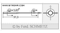 Strojové jehly pro průmyslové šicí stroje Schmetz 108X1 80