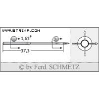 Strojové jehly pro průmyslové šicí stroje Schmetz 108X1 90