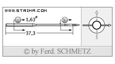Strojové jehly pro průmyslové šicí stroje Schmetz 108X1 90