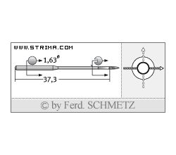 Strojové jehly pro průmyslové šicí stroje Schmetz 108X1 90