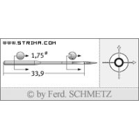 Strojové jehly pro průmyslové šicí stroje Schmetz 128X1 120