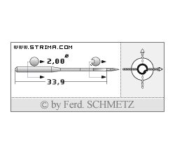 Strojové jehly pro průmyslové šicí stroje Schmetz 134 CR 100