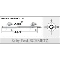 Strojové jehly pro průmyslové šicí stroje Schmetz 134 CR 110