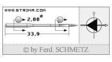 Strojové jehly pro průmyslové šicí stroje Schmetz 134 D 100