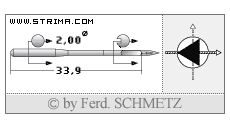 Strojové jehly pro průmyslové šicí stroje Schmetz 134 D 130