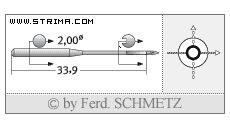 Strojové jehly pro průmyslové šicí stroje Schmetz 134 K 100