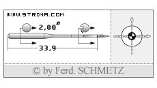 Strojové jehly pro průmyslové šicí stroje Schmetz 134 K SES 80