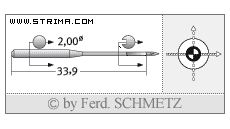 Strojové jehly pro průmyslové šicí stroje Schmetz 134 K SUK 100