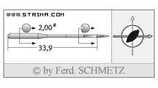Strojové jehly pro průmyslové šicí stroje Schmetz 134 KK LR 75