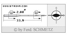 Strojové jehly pro průmyslové šicí stroje Schmetz 134 KK PCL 100