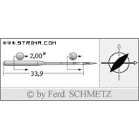 Strojové jehly pro průmyslové šicí stroje Schmetz 134 LBR 100