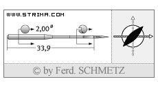 Strojové jehly pro průmyslové šicí stroje Schmetz 134 LBR 110