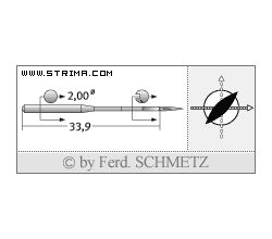 Strojové jehly pro průmyslové šicí stroje Schmetz 134 LBR 120