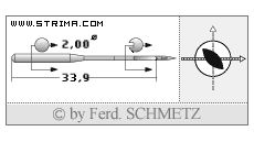 Strojové jehly pro průmyslové šicí stroje Schmetz 134 LL 90