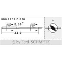 Strojové jehly pro průmyslové šicí stroje Schmetz 134 LL 100