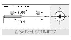Strojové jehly pro průmyslové šicí stroje Schmetz 134 SD1 90
