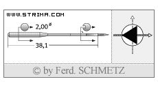 Strojové jehly pro průmyslové šicí stroje Schmetz 134-35 D 100