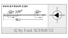 Strojové jehly pro průmyslové šicí stroje Schmetz 134-35 DH 120