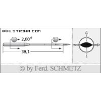 Strojové jehly pro průmyslové šicí stroje Schmetz 134-35 P 110