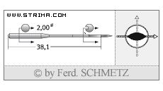 Strojové jehly pro průmyslové šicí stroje Schmetz 134-35 P 110