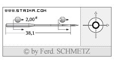 Strojové jehly pro průmyslové šicí stroje Schmetz 134-35 (R) 170
