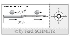 Strojové jehly pro průmyslové šicí stroje Schmetz 135X1 60