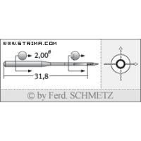 Strojové jehly pro průmyslové šicí stroje Schmetz 135X1 80