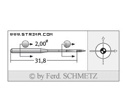 Strojové jehly pro průmyslové šicí stroje Schmetz 135X1 SES 70