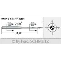 Strojové jehly pro průmyslové šicí stroje Schmetz 135X1 SUK 120