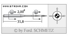 Strojové jehly pro průmyslové šicí stroje Schmetz 135X1 SUK 120