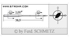 Strojové jehly pro průmyslové šicí stroje Schmetz 135X16 R TW 110