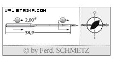 Strojové jehly pro průmyslové šicí stroje Schmetz 135X16 R TW 140