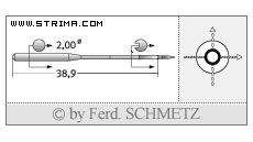 Strojové jehly pro průmyslové šicí stroje Schmetz 135X17 200