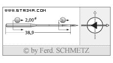 Strojové jehly pro průmyslové šicí stroje Schmetz 135X17 SD1 130