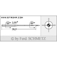 Strojové jehly pro průmyslové šicí stroje Schmetz 135X17 SES 70