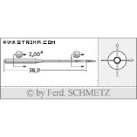 Strojové jehly pro průmyslové šicí stroje Schmetz 135X17 SPI 80