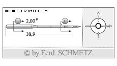 Strojové jehly pro průmyslové šicí stroje Schmetz 135X17 SPI 100