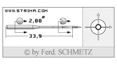 Strojové jehly pro průmyslové šicí stroje Schmetz 135X5 SPI 100